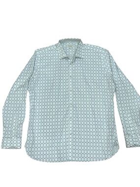 👔 TED BAKER Endurance Men's White Contrast Geometric‎ Dress Shirt Size 17 36/37